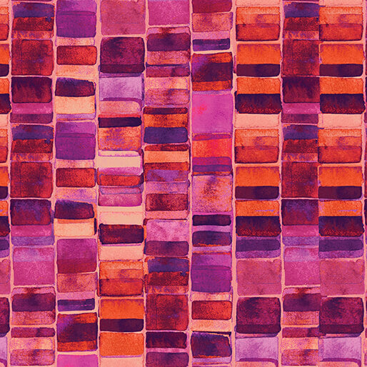Watercolor Geometry - Square Expression - Orange/Pink