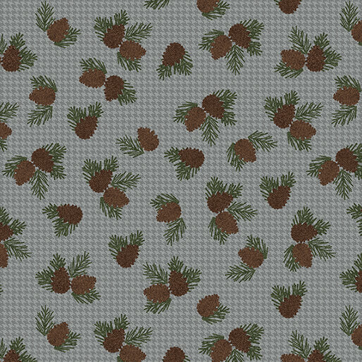 Winter Forest - Wooly Pine Cone - Grey
