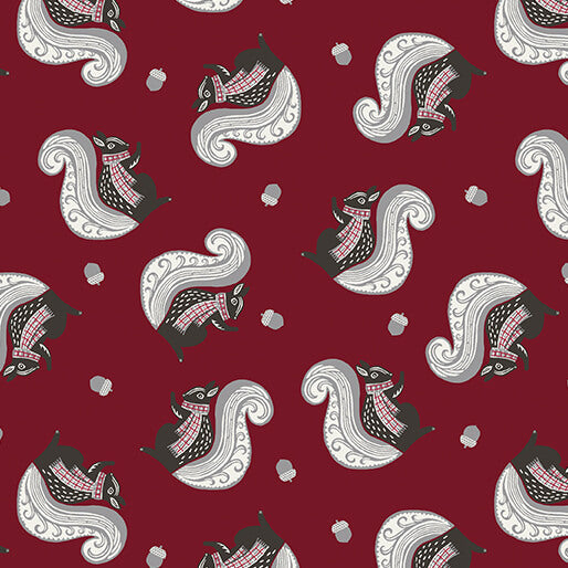 Woodland Magic - Squirrel - Dark Red