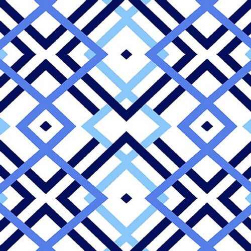 Blueprints - Geo Plaid - White