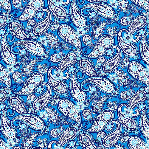 Blueprints - Paisleys - Cerulean