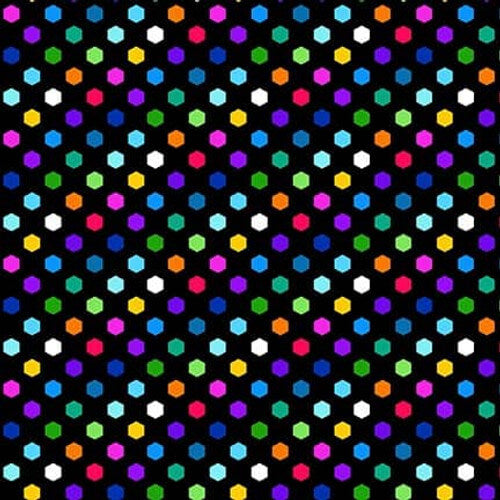 Cheerful and Colorful - Hexi Dots - Black