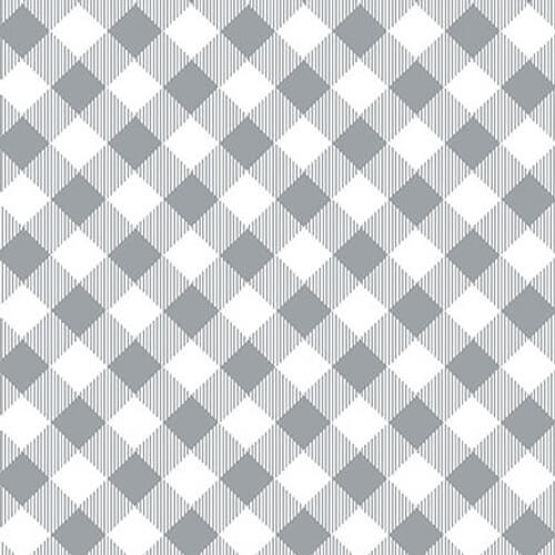 Priscilla's Pretty Plaids - Bias Buffalo Check - Gray/White