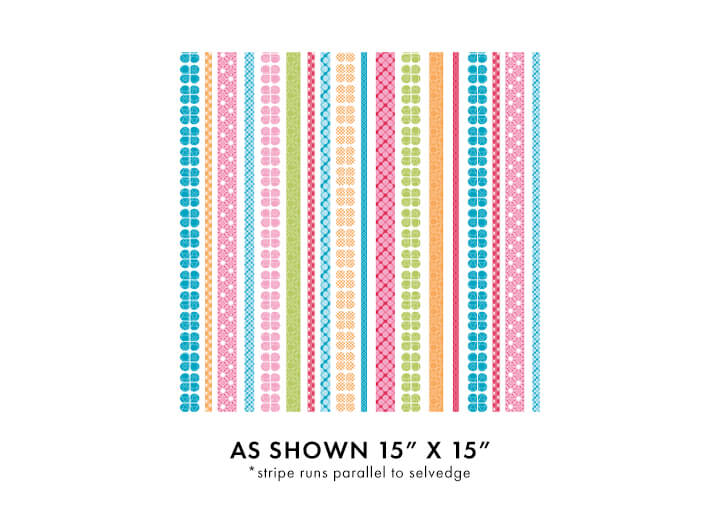 Daisy Up - Stripe Panel (15"x15")