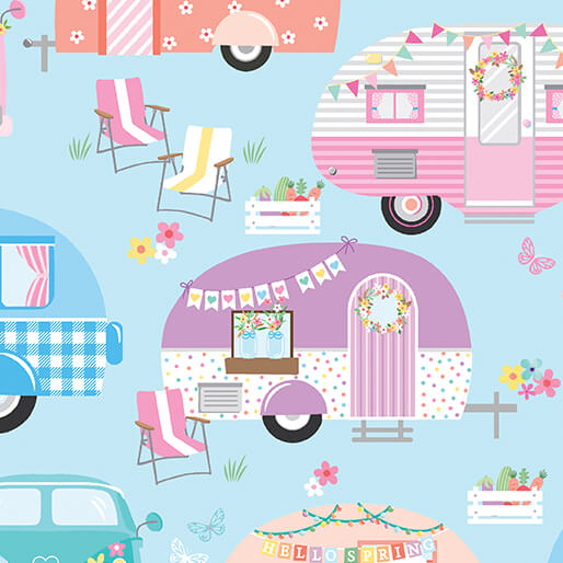Enjoy the Ride - Springtime Campers - Aqua