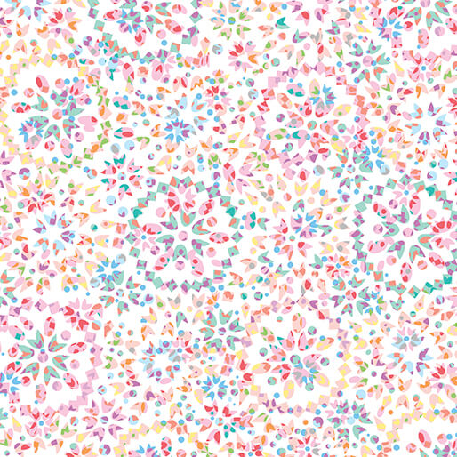 Enjoy the Ride - Kaleidoscope Geo - White