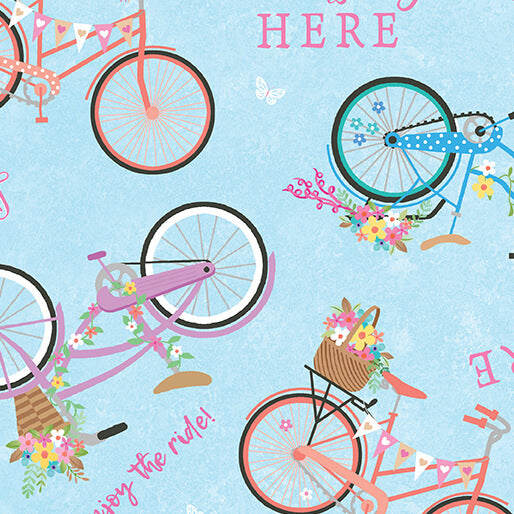 Enjoy the Ride - Springtime Bicycles - Light Blue