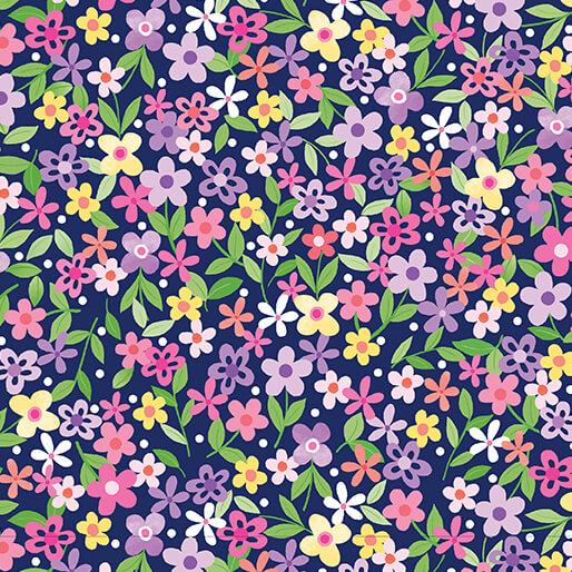 Enjoy the Ride - Springtime Floral - Navy