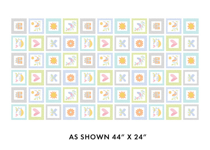 Happy Heart - Squares Panel (44"x24")
