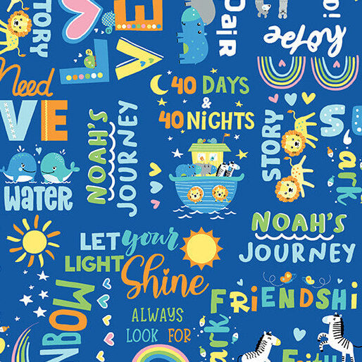 Noah's Journey - Two by Two Words - Royal Blue