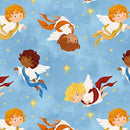 Away in a Manger - Angels - Light Blue