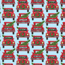 Country Christmas - Jolly Red Trucks - Sky Blue