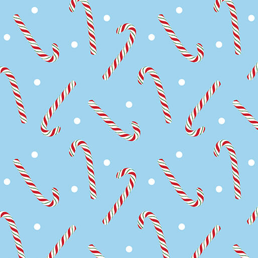 Country Christmas - Jolly Candy Canes - Light Blue