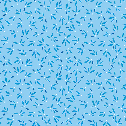 Flora & Fauna: Midnight - Leaves - Sky Blue