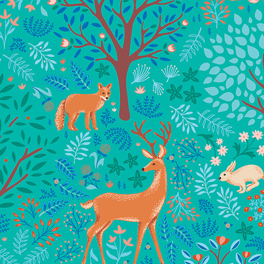 Flora & Fauna: Midnight - Feature - Turquoise