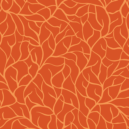 Flora & Fauna: Midnight - Branches - Orange