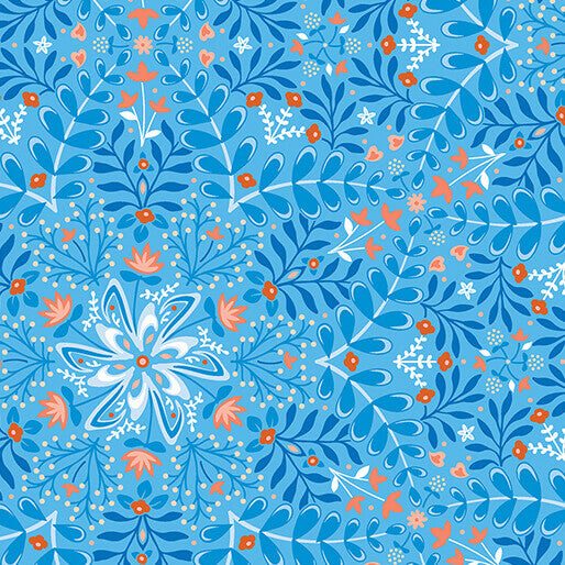 Flora & Fauna: Midnight - Medallion - Periwinkle
