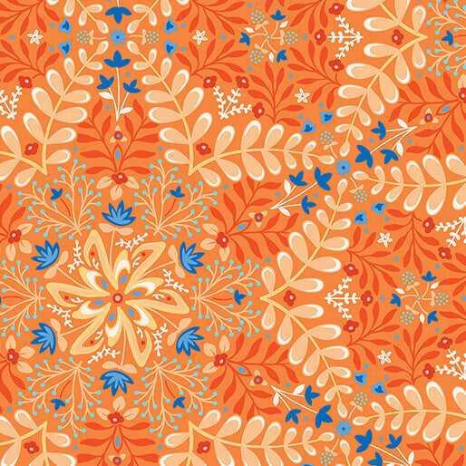 Flora & Fauna: Midnight - Medallion - Apricot