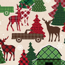 Holiday Farmhouse Plaid - Farmhouse Scenic - Cream