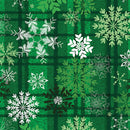 Holiday Farmhouse Plaid - Snowflake Plaid - Green