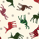 Holiday Farmhouse Plaid - Tossed Deer - Cream