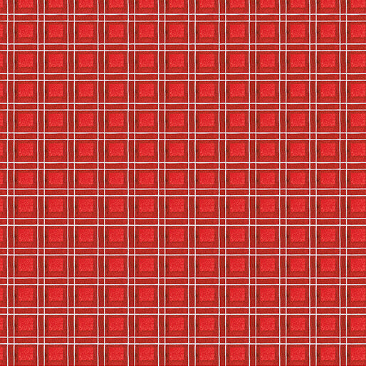 Meowy Christmas - Painted Plaid - Red