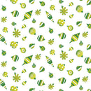 Meowy Christmas - Fa La La Ornaments - Green/White