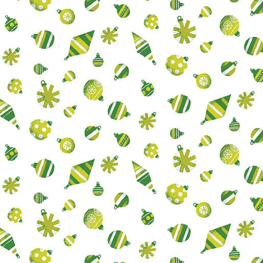 Meowy Christmas - Fa La La Ornaments - Green/White