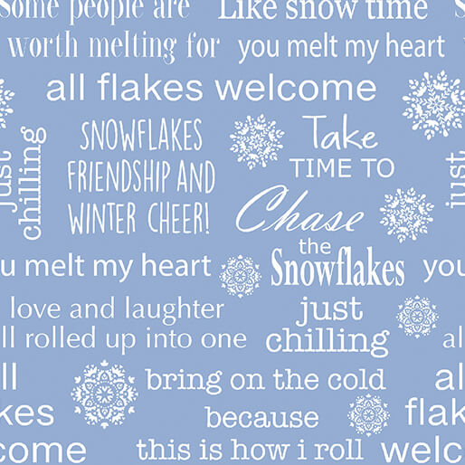 Nordic Cabin - Winter Words - Blue Metallic
