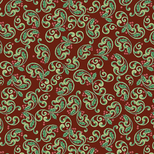 The Night Before Christmas - Berry Scroll - Dark Red