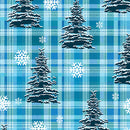 Winter Farm House Plaid - Pine Tree Plaid - Light Blue