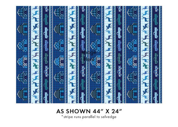 Winter Farm House Plaid - Farmhouse Stripe - Blue