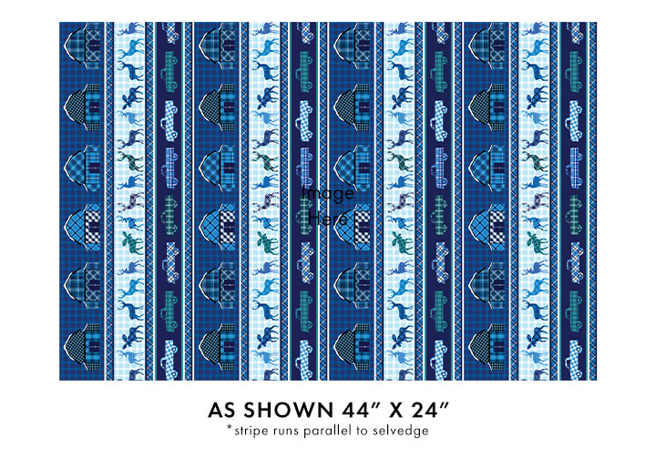 Winter Farm House Plaid - Farmhouse Stripe - Blue