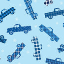 Winter Farm House Plaid - Plaid Trucks - Light Blue