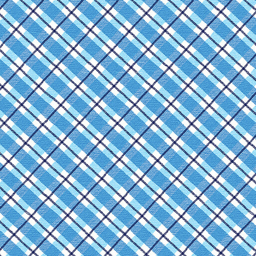 Winter Farm House Plaid - Country Plaid - White/Blue