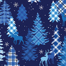 Winter Farm House Plaid - Plaid Forest - Navy
