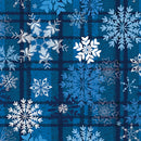Winter Farm House Plaid - Snowflake Plaid - Dark Blue
