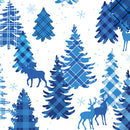Winter Farm House Plaid - Plaid Forest - White/Blue