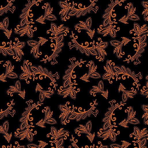 Harvest Gathering - Vining Scroll - Black/Orange