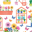 Love Grows Here - Flower Garden - White