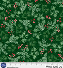 Dark Green First Frost Pine Spring 108" Cotton Fabric Per Yard
