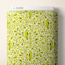 Dark Lime Citrine Birds and Branches Cotton 44/45" Fabric Per Yard