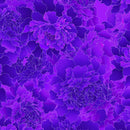 Deep Purple Monochromatic Peony 118" Peony Paradise Cotton Wideback Fabric Per Yard