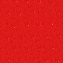Deer Metallic Red Merry Mix 43"/44" Cotton Fabric Per Yard