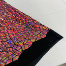 Shattered Glassed Metallic Foil Stretch Velvet Fabric