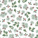 Evergreen Metallic White Multi Merry Mix 43"/44" Cotton Fabric Per Yard