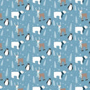Flannel Winter Magic Winter Animals Blue