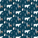 Flannel Winter Magic Winter Animals Navy
