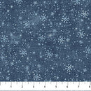 Village Folk Blue Snowflake 45" Flannel Cotton Fabric per yard