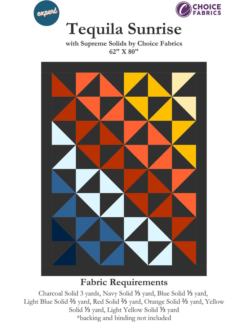 Tequila Sunrise Quilt Kit - Supreme Solids Edition